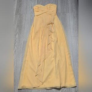 David's Bridal Soft Yellow Maxi Dresd